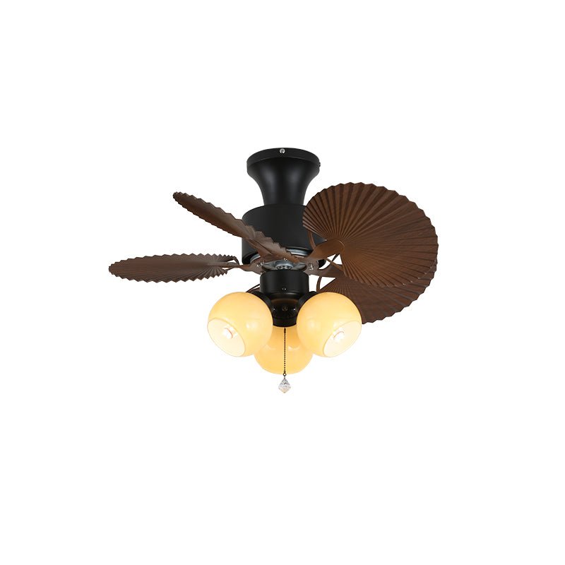 Tropische Plafondventilator met Glazen Verlichting – Ø 81cm – 6 Snelheden & Afstandsbediening | Sansoti