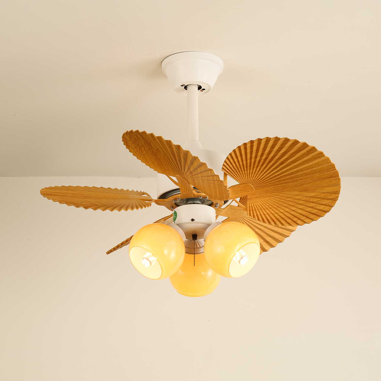 Vintage Plafondventilator Aurelia met Verlichting en Hout – Ø80×30cm 35W LED | Sansoti