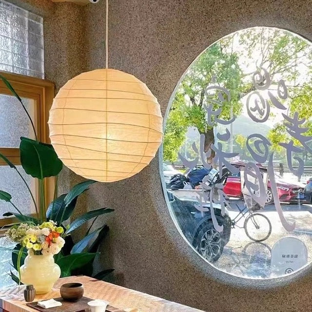 Kugelförmige Reispapier-Hängelampe 30–60 cm, Metallrahmen, skandinavisches Design, Esszimmer, Schlafzimmer, Wohnzimmer | Sansoti