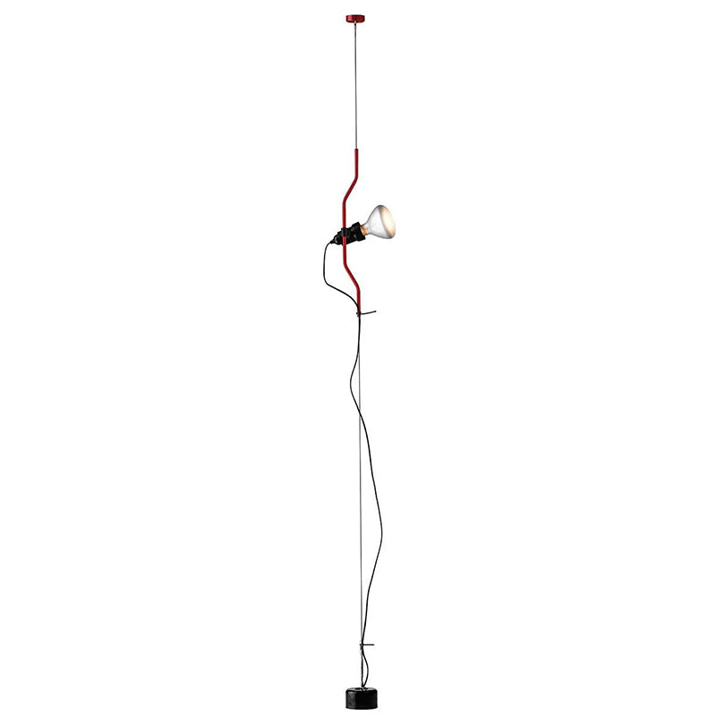 In Hoogte Verstelbare Hanglamp met Metalen Buiskap – Zwart/Wit/Rood | Sansoti