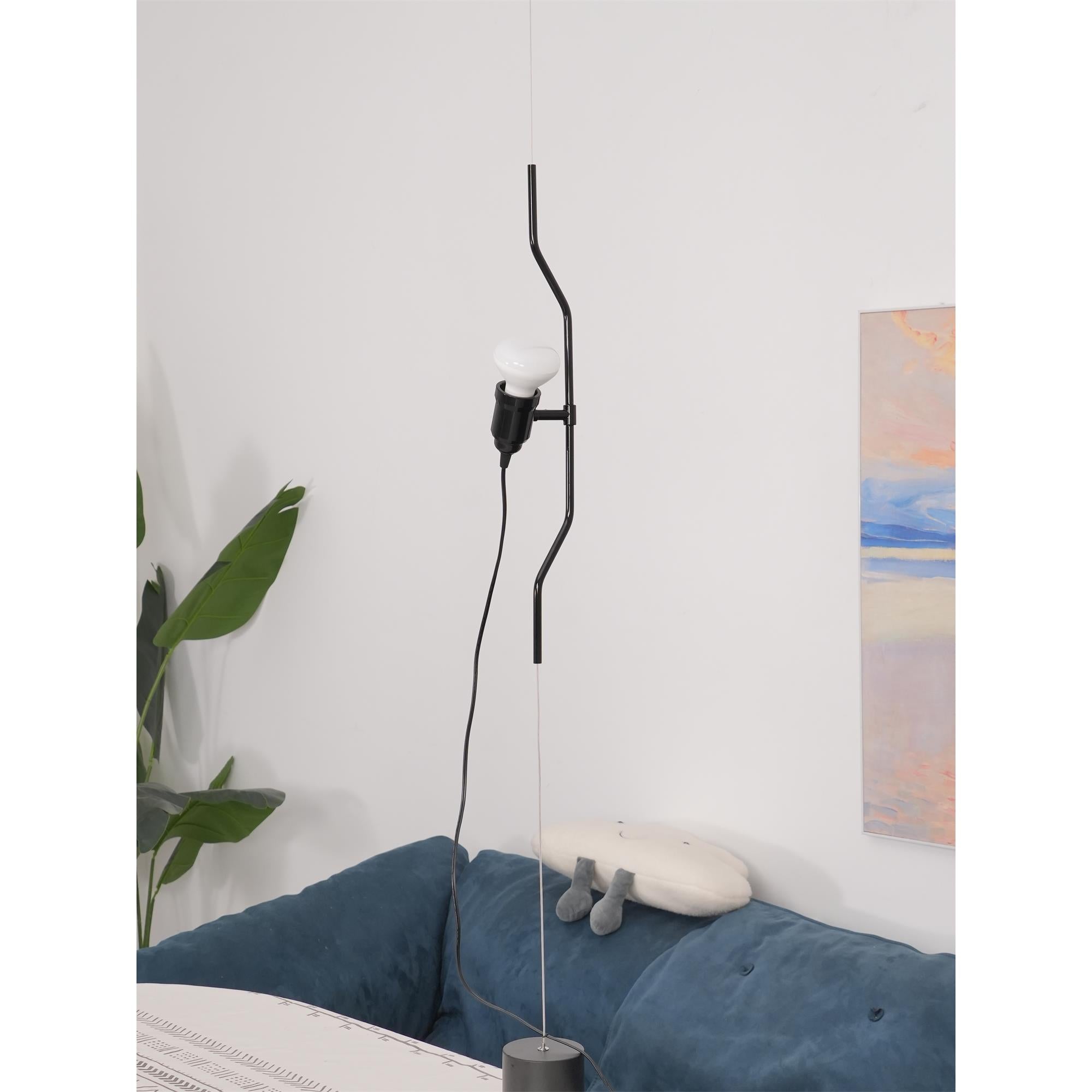 In Hoogte Verstelbare Hanglamp met Metalen Buiskap – Zwart/Wit/Rood | Sansoti