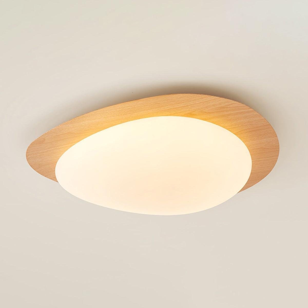Plafonnier en bois organique LED lumière chaude salon salle à manger design moderne scandinave 30-50cm ambiance chaleureuse | Sansoti