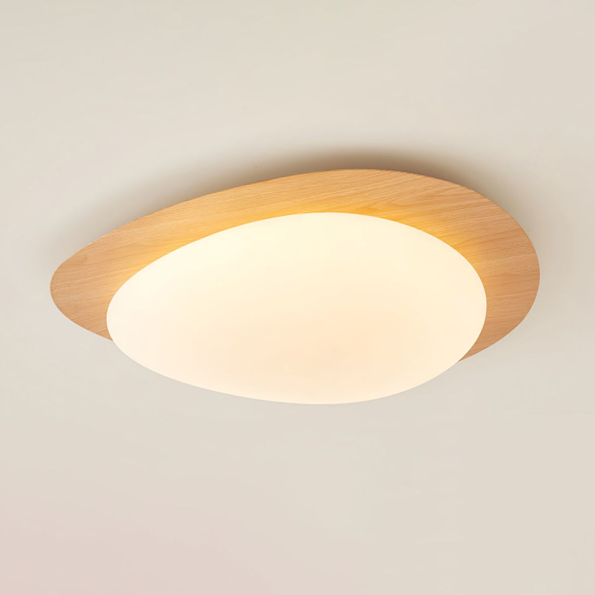 Plafonnier en bois organique LED lumière chaude salon salle à manger design moderne scandinave 30-50cm ambiance chaleureuse | Sansoti