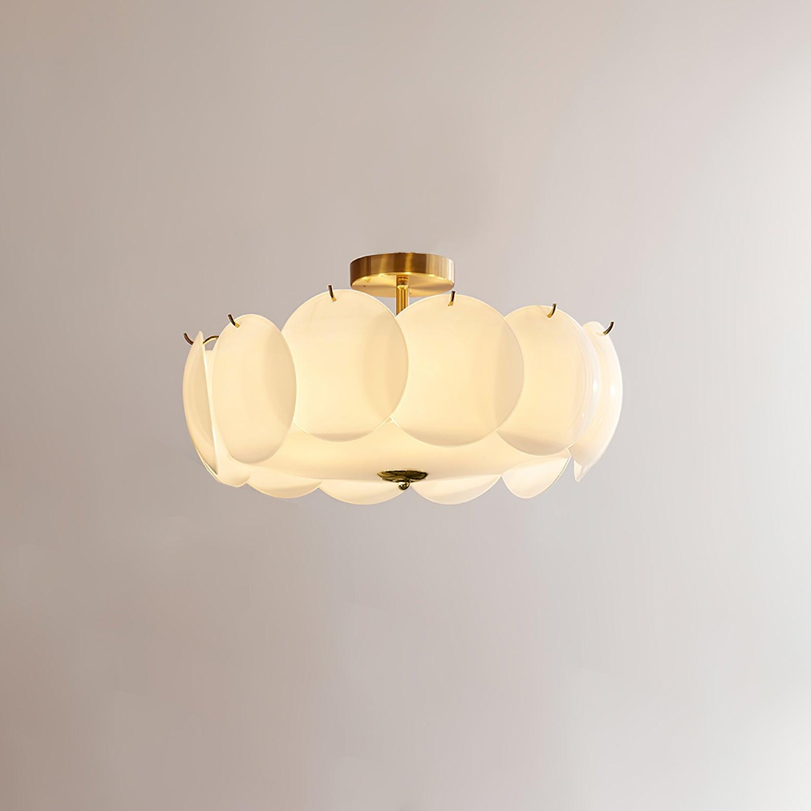 Kronleuchter Glasscheiben Metall Kupfer Wohnzimmer Esszimmer E14 Ø40 Ø50 Ø60cm Hängelampe Vintage Stimmungslicht Deckenleuchte | Restfield