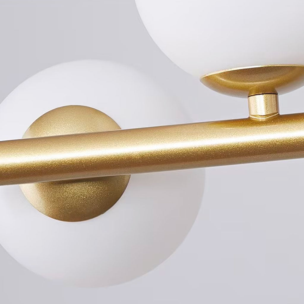 Glasball-Pendelleuchte mit goldenem Rahmen, 7–11 Lichtquellen, moderner Kronleuchter mit einstellbarer Farbtemperatur | Sansoti