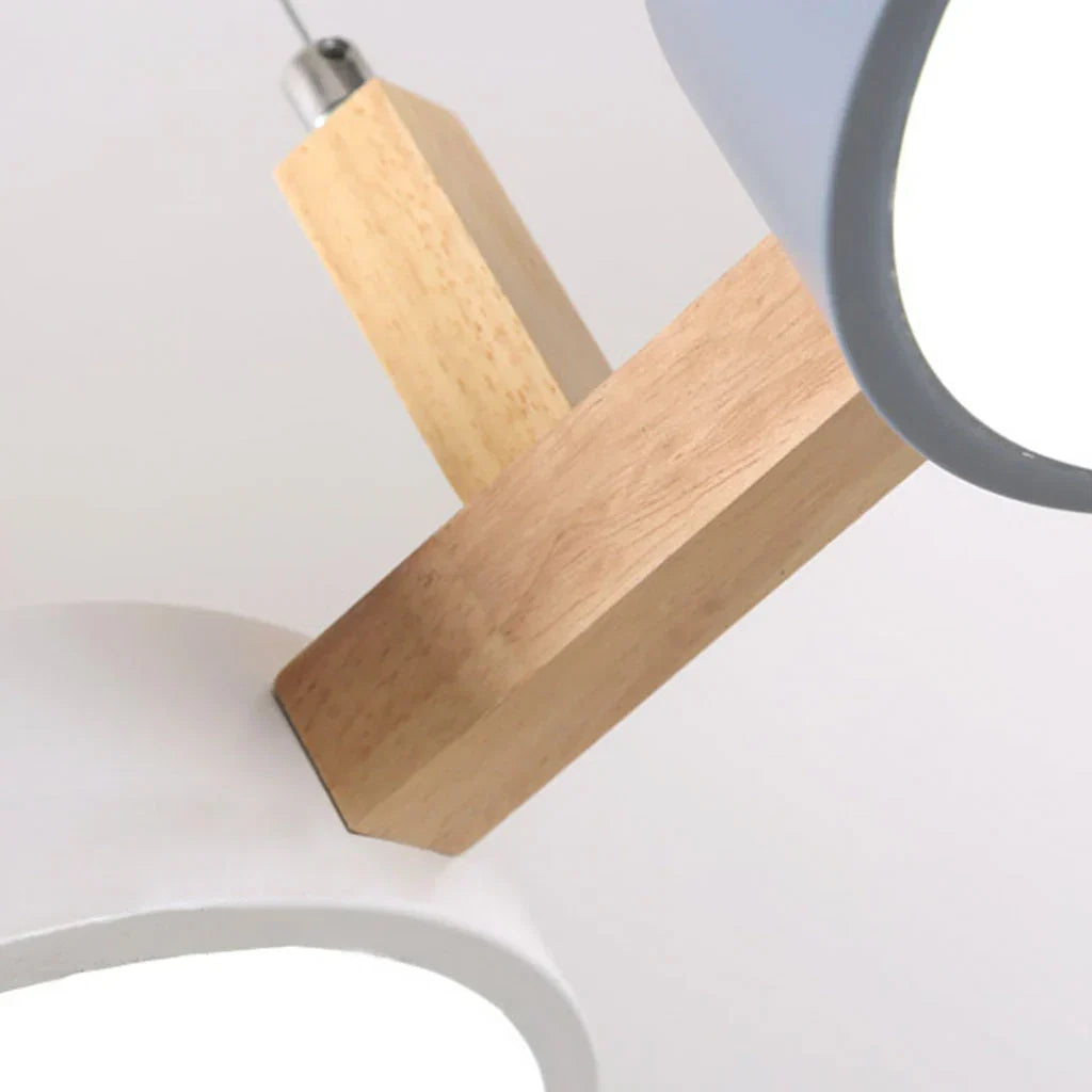 Ronde hanglamp met houten details 77cm LED verlichting eetkamer woonkamer keuken scandinavisch design | Sansoti