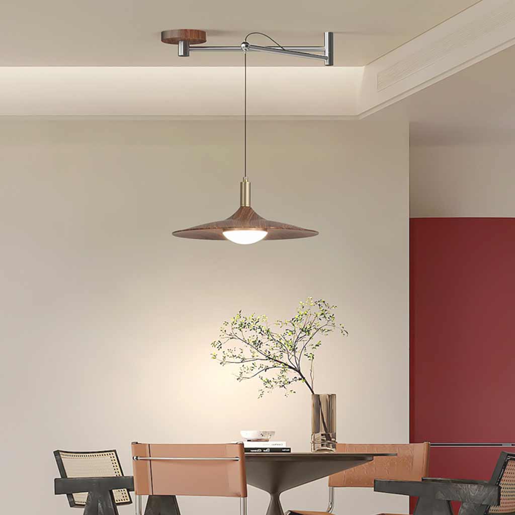 LED Pendant Light Adjustable Arm Dimmable with Remote Control Scandinavian Design Iron Acrylic Living Room Dining Room | Sansoti