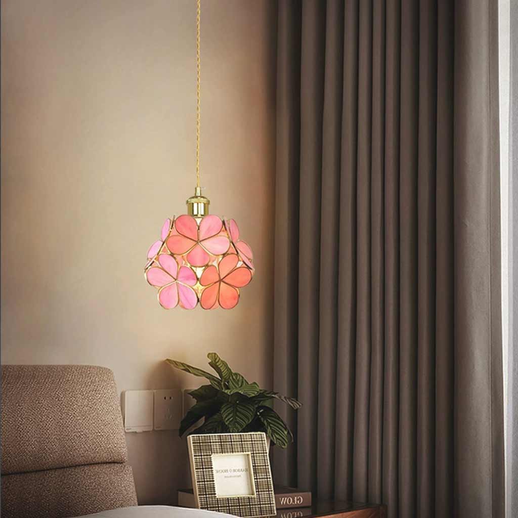 Lampa wisząca Płatki kwiatów Szkło Mosiądz Regulowana Oświetlenie LED Jadalnia Kuchnia Salon Nordic Skandynawski | Sansoti