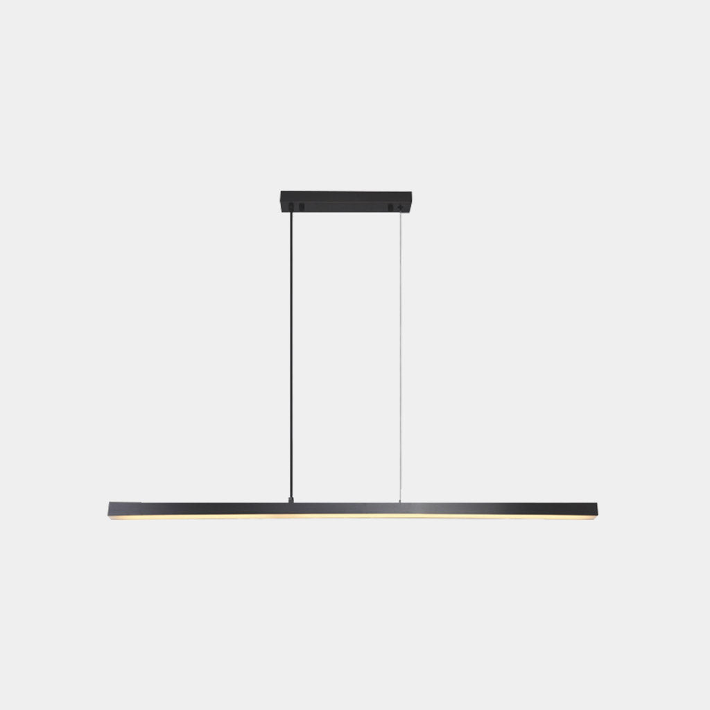 Lineare dimmbare LED-Pendelleuchte aus Messing, Schwarz / Gold