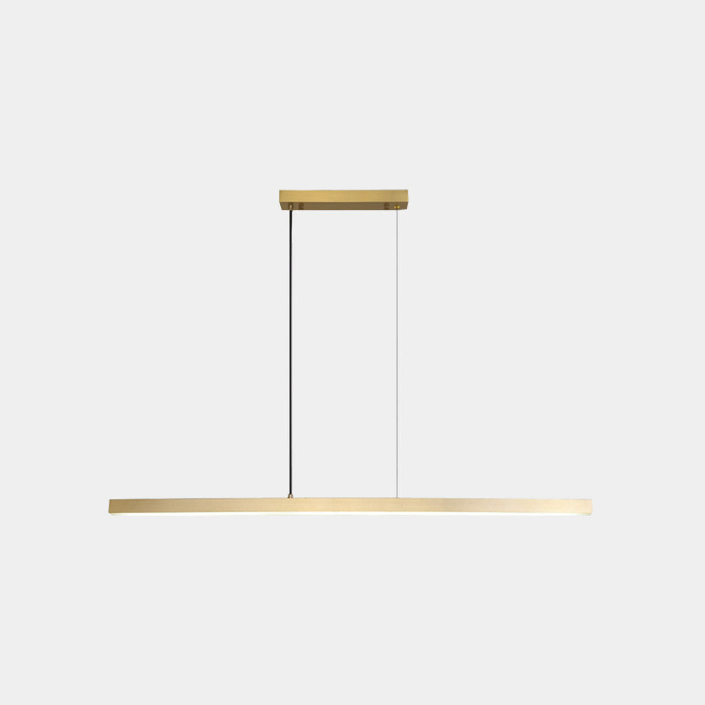 Lineare dimmbare LED-Pendelleuchte aus Messing, Schwarz / Gold