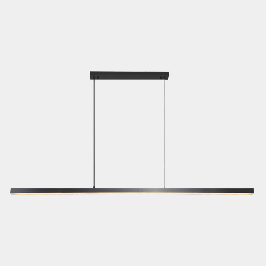 Lineare dimmbare LED-Pendelleuchte aus Messing, Schwarz / Gold