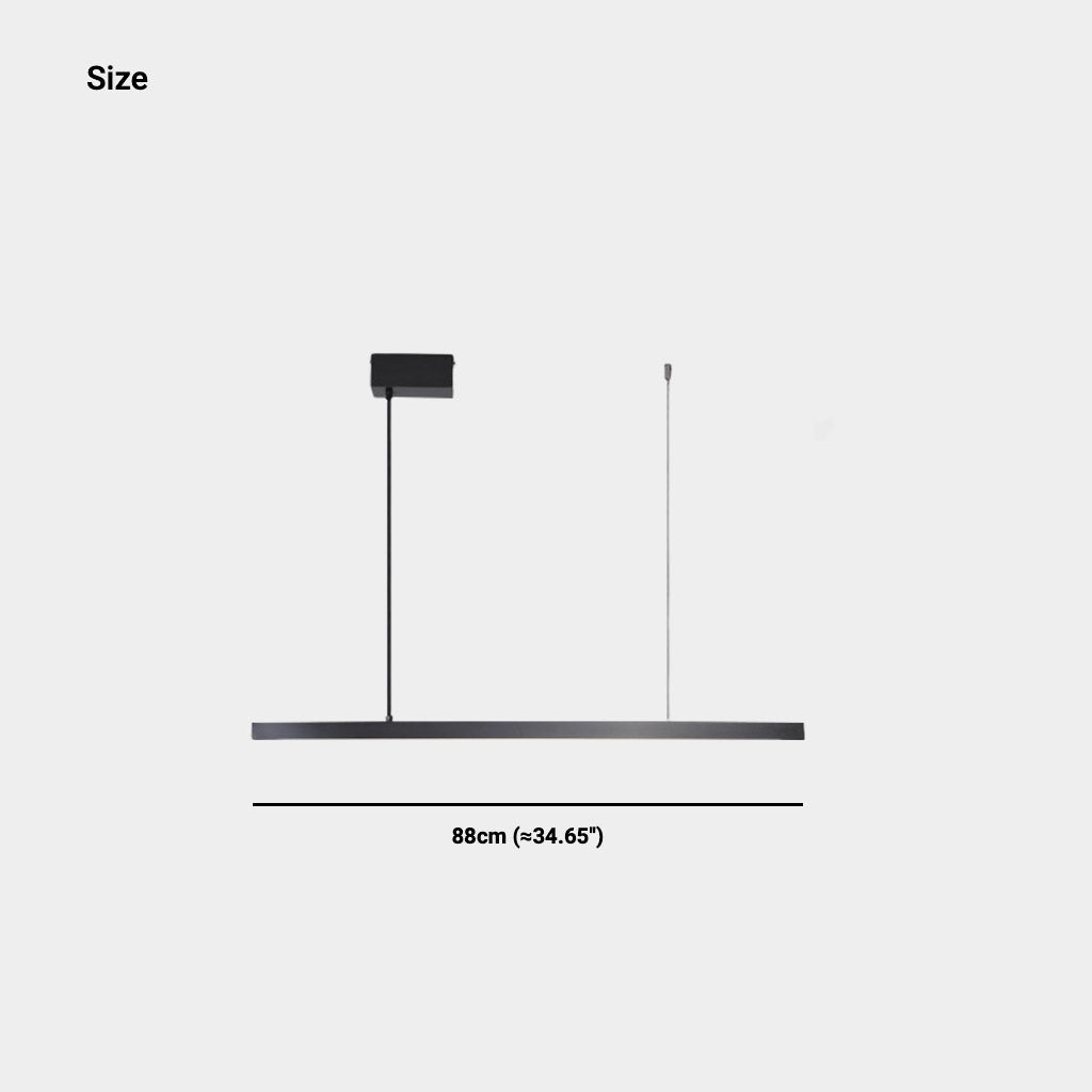 Lineare dimmbare LED-Pendelleuchte aus Messing, Schwarz / Gold