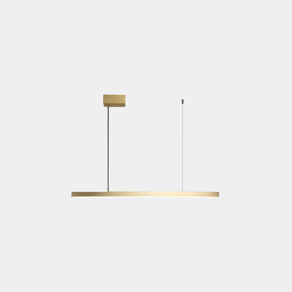 Lineare dimmbare LED-Pendelleuchte aus Messing, Schwarz / Gold