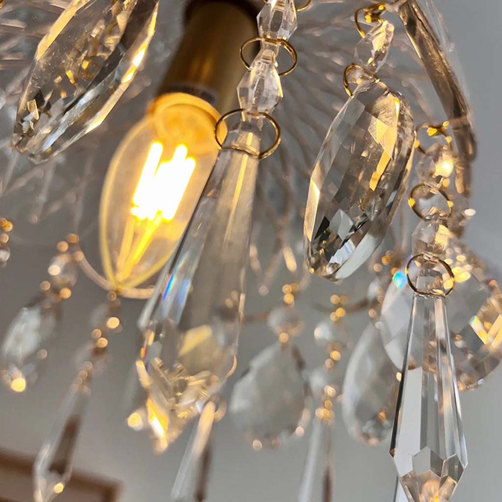 Kristall-Pendelleuchte mit Messingfassung und geriffeltem Glas für Esszimmer, Wohnzimmer und Schlafzimmer, stimmungsvolle Beleuchtung | Sansoti