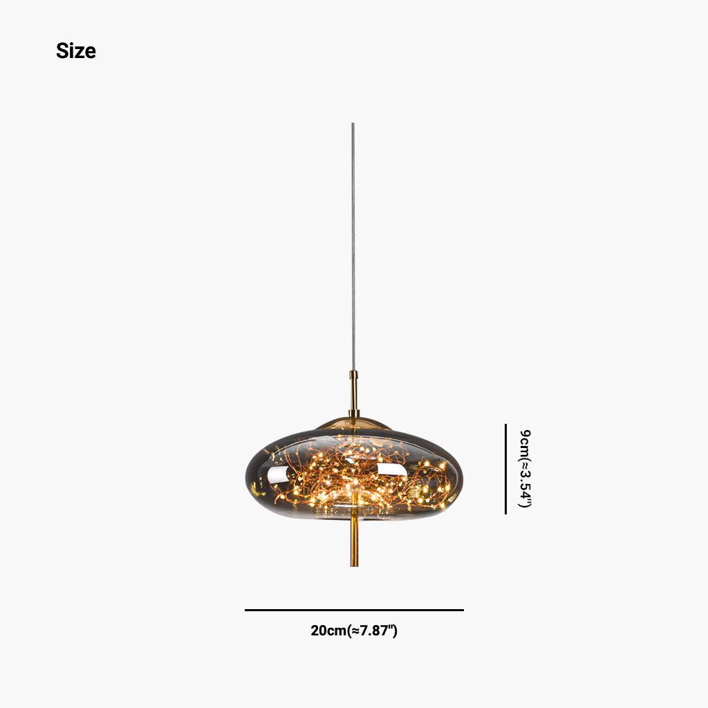 Glas-Pendelleuchte mit Sternenmuster Grau Bernstein Verstellbares Licht Skandinavisches Design Esszimmer Wohnzimmer Stimmungsbeleuchtung | Sansoti