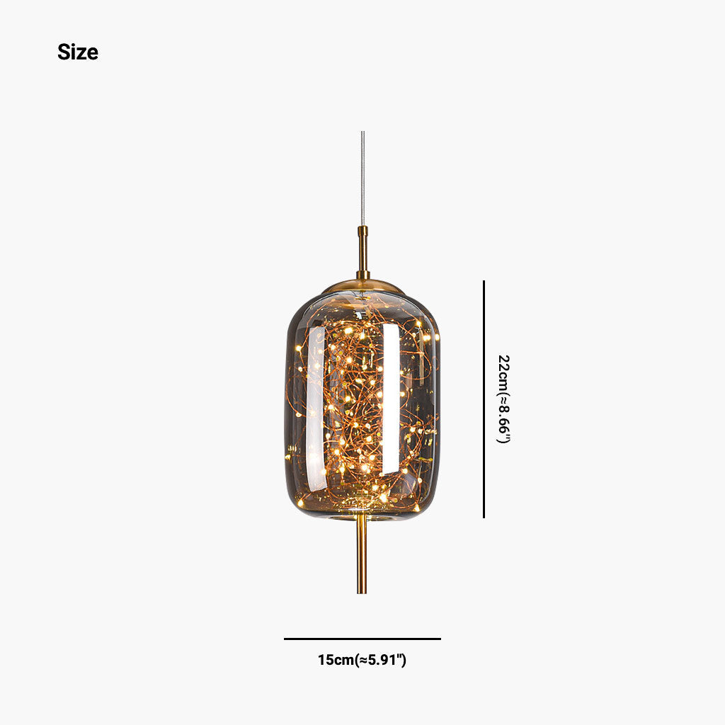 Glas-Pendelleuchte mit Sternenmuster Grau Bernstein Verstellbares Licht Skandinavisches Design Esszimmer Wohnzimmer Stimmungsbeleuchtung | Sansoti