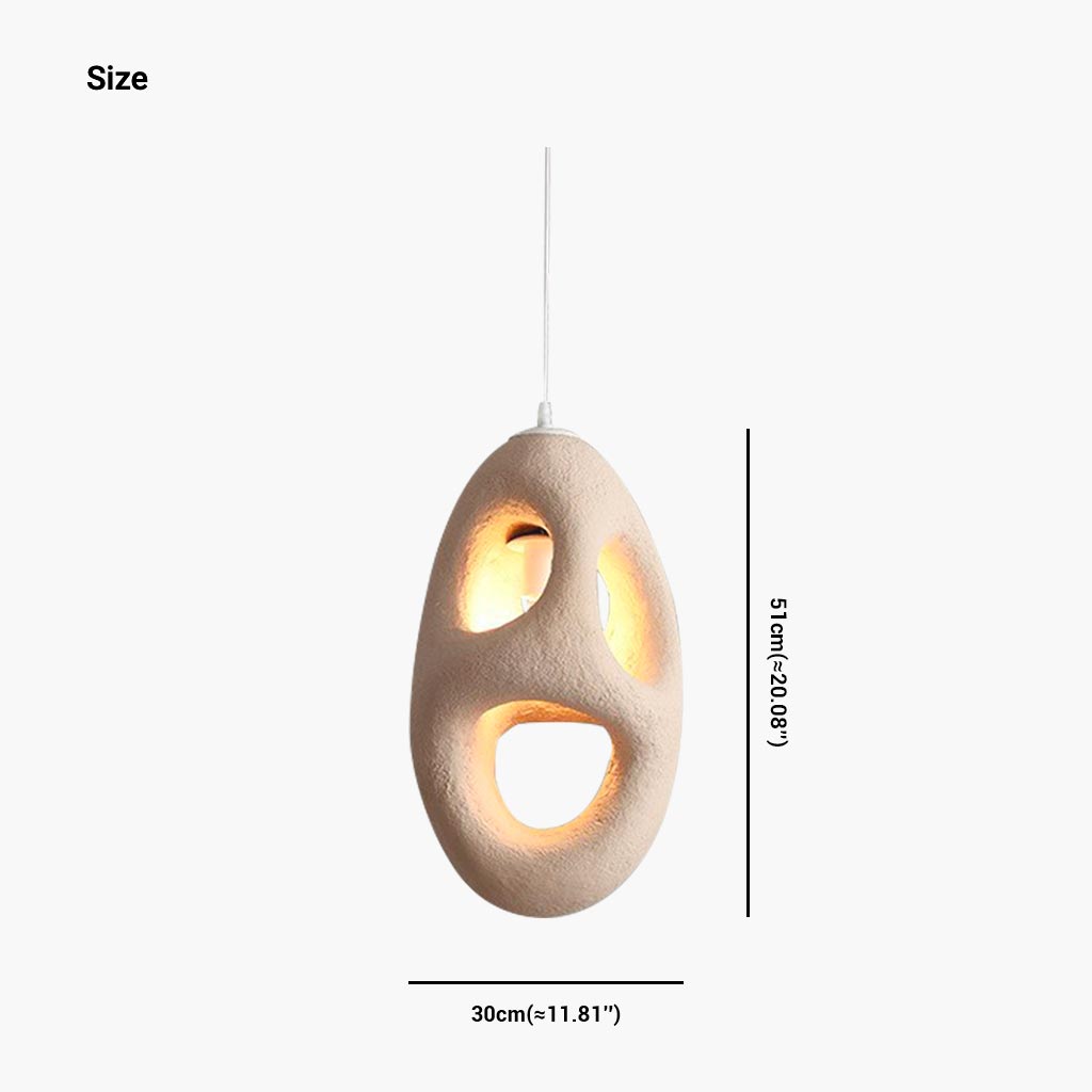 Hängelampe aus beigem Polystyrol in organischer Form, LED, einstellbares Licht, skandinavisch, minimalistisch, Esszimmer | Sansoti