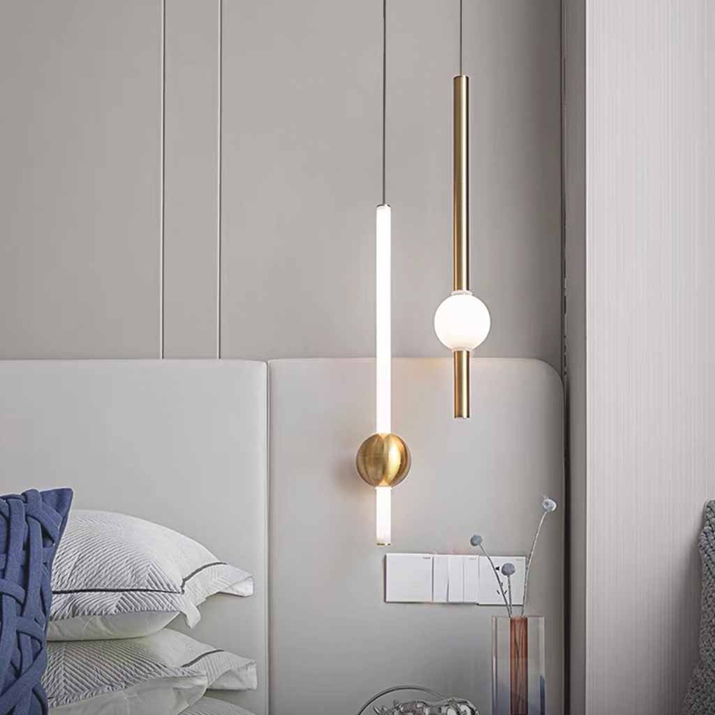 Lineare LED-Pendelleuchte LED mit Glaskugel Eisen Dimmbar Skandinavisches modernes Design Esszimmer Wohnzimmer Beleuchtung | Sansoti