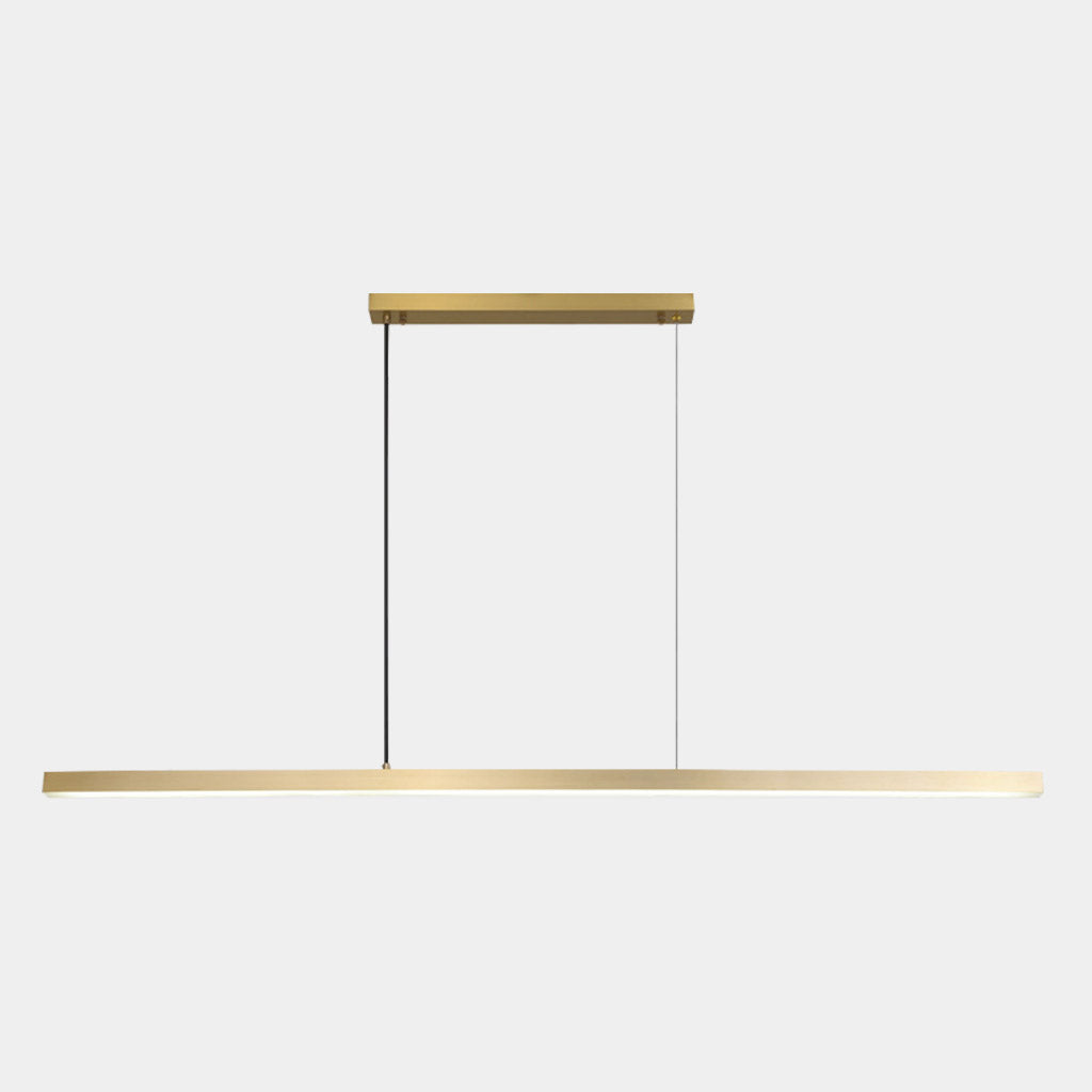 Lineare dimmbare LED-Pendelleuchte aus Messing, Schwarz / Gold