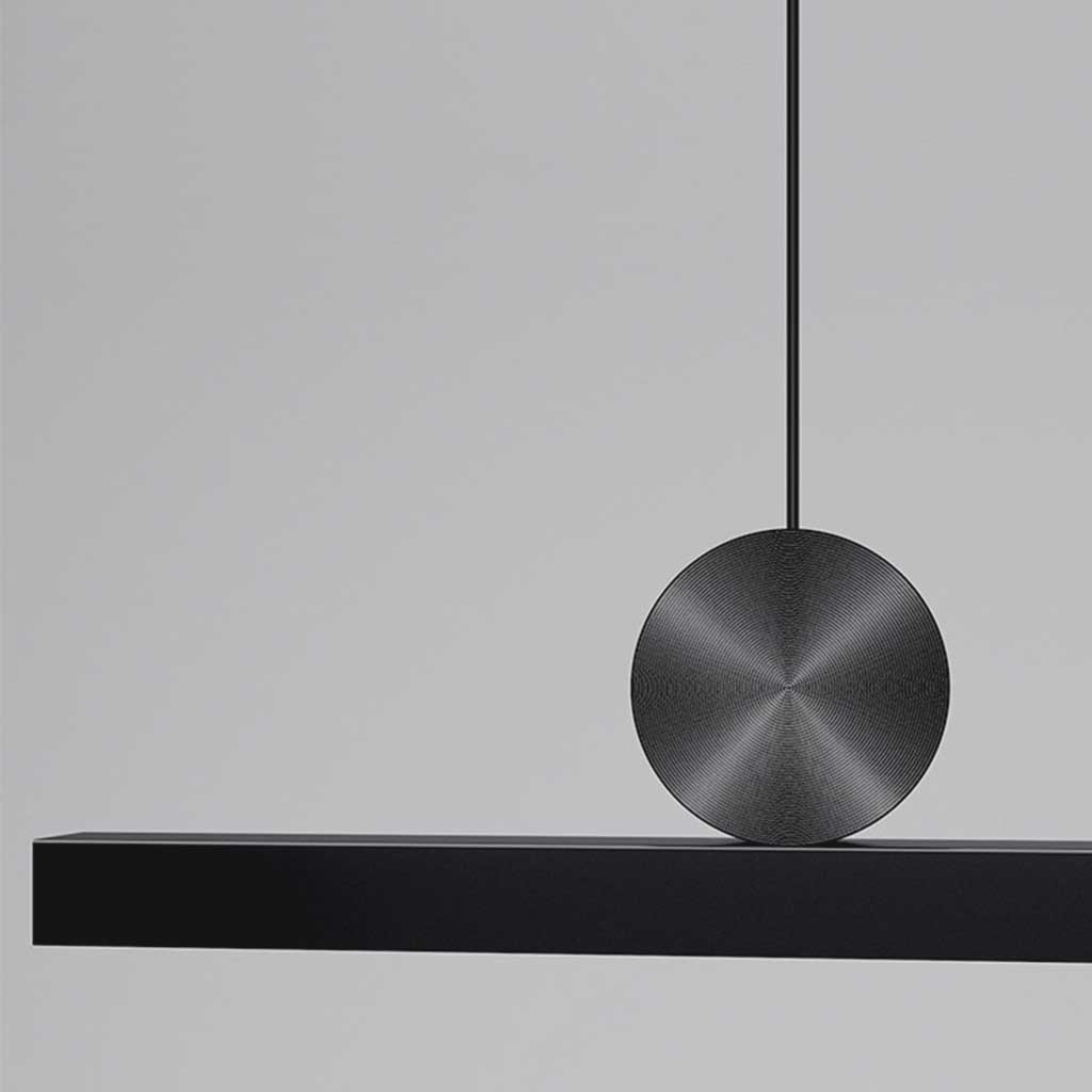 Lineare Hängeleuchte Dimmbar LED Aluminium Schwarz 100-200cm Esstisch Wohnzimmer Modernes skandinavisches Design | Sansoti