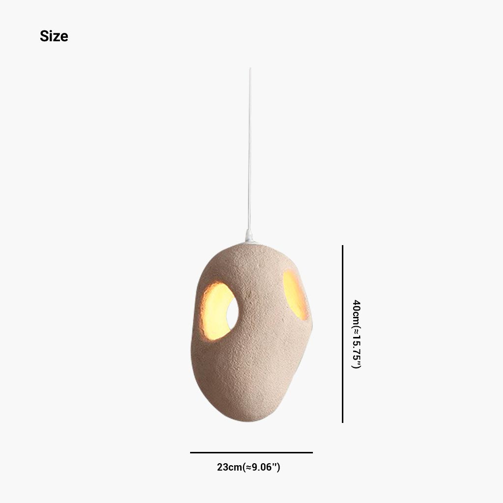 Hängelampe aus beigem Polystyrol in organischer Form, LED, einstellbares Licht, skandinavisch, minimalistisch, Esszimmer | Sansoti