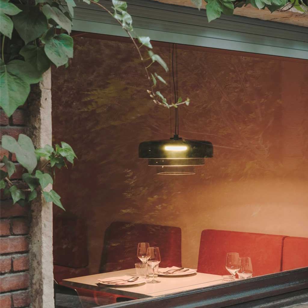 Mehrschichtige Glas-Pendelleuchte LED Dimmbar mit farbigen Schirmen Skandinavisches Design für Esszimmer Wohnzimmer | Sansoti