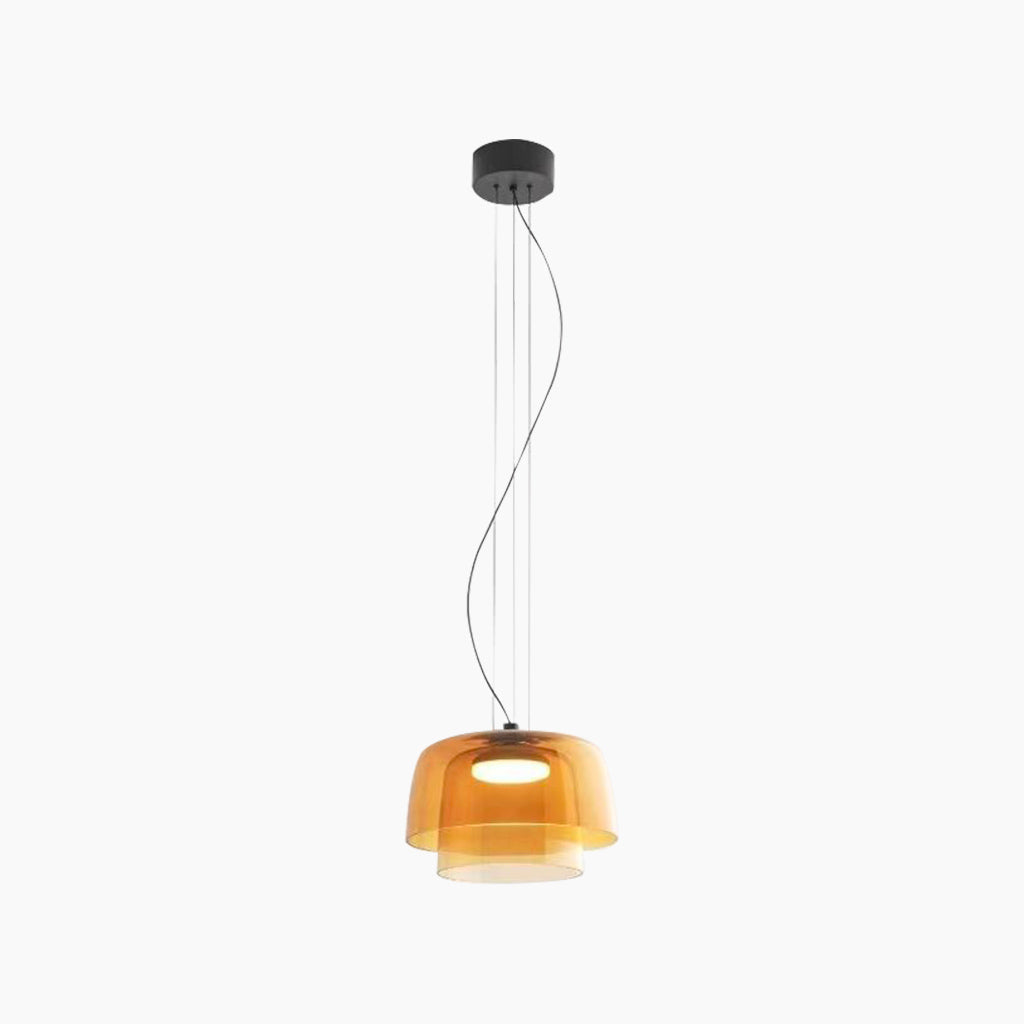 Mehrschichtige Glas-Pendelleuchte LED Dimmbar mit farbigen Schirmen Skandinavisches Design für Esszimmer Wohnzimmer | Sansoti