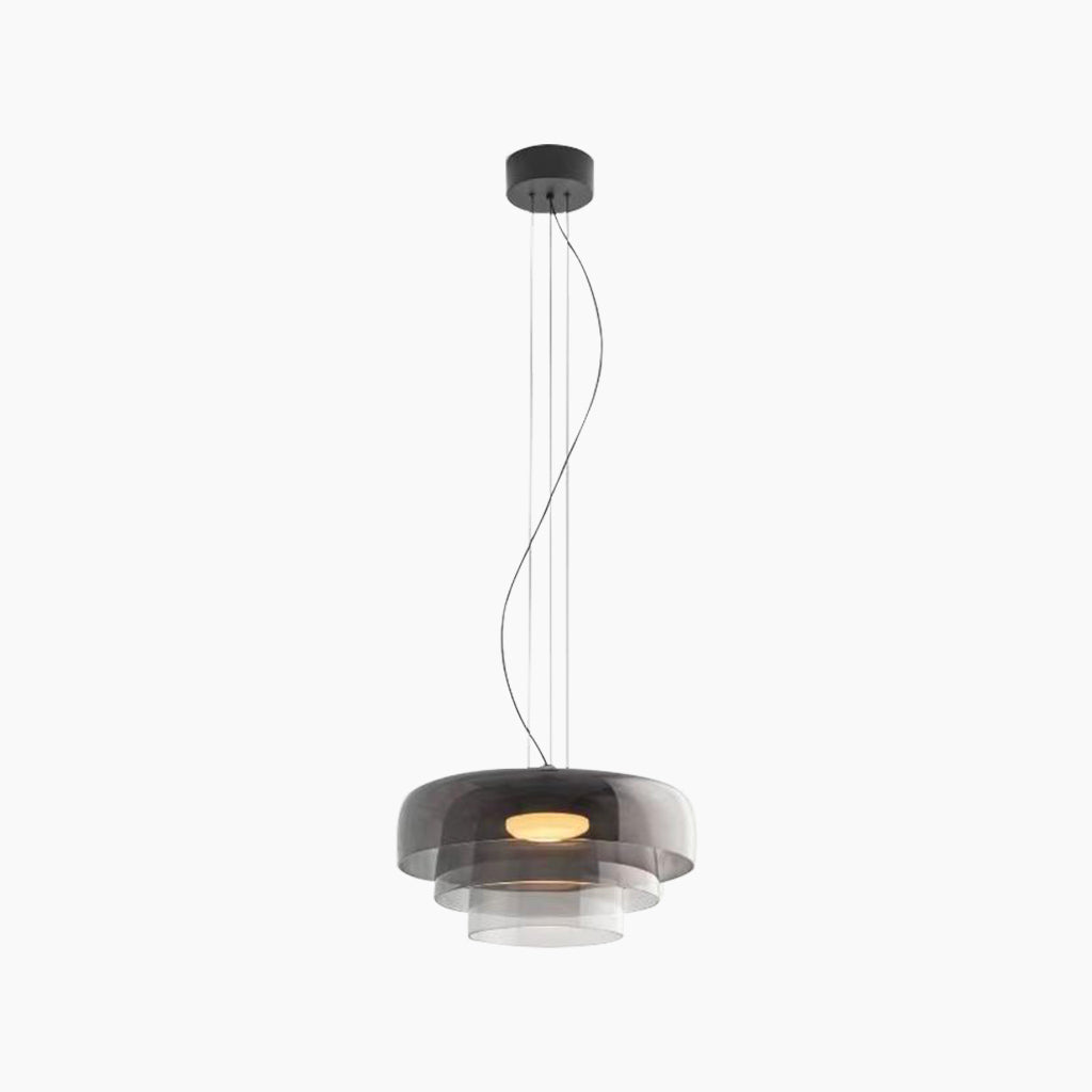 Mehrschichtige Glas-Pendelleuchte LED Dimmbar mit farbigen Schirmen Skandinavisches Design für Esszimmer Wohnzimmer | Sansoti