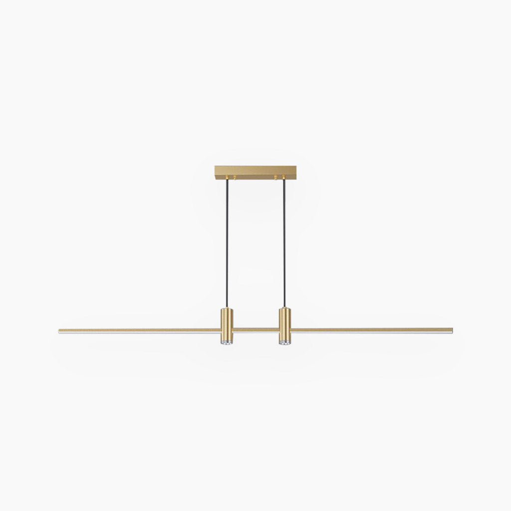 Minimalistische LED-Hängeleuchte mit Spotlights in Schwarz und Gold aus Aluminium, dimmbar, mit Fernbedienung, für das Esszimmer | Sansoti