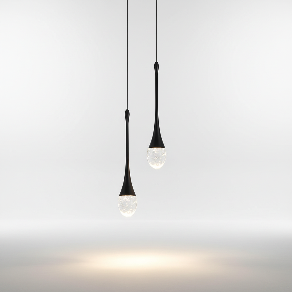 Hanglamp Glas Druppel Aluminium 3000K Warm Wit Eetkamer Woonkamer Pendellamp Glazen Bol Verstelbaar Snoer Hal | Sansoti