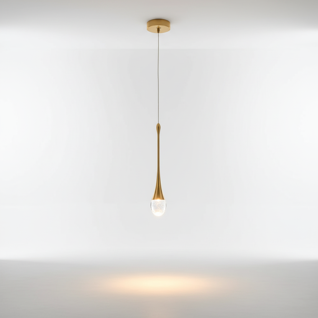 Hanglamp Glas Druppel Aluminium 3000K Warm Wit Eetkamer Woonkamer Pendellamp Glazen Bol Verstelbaar Snoer Hal | Sansoti