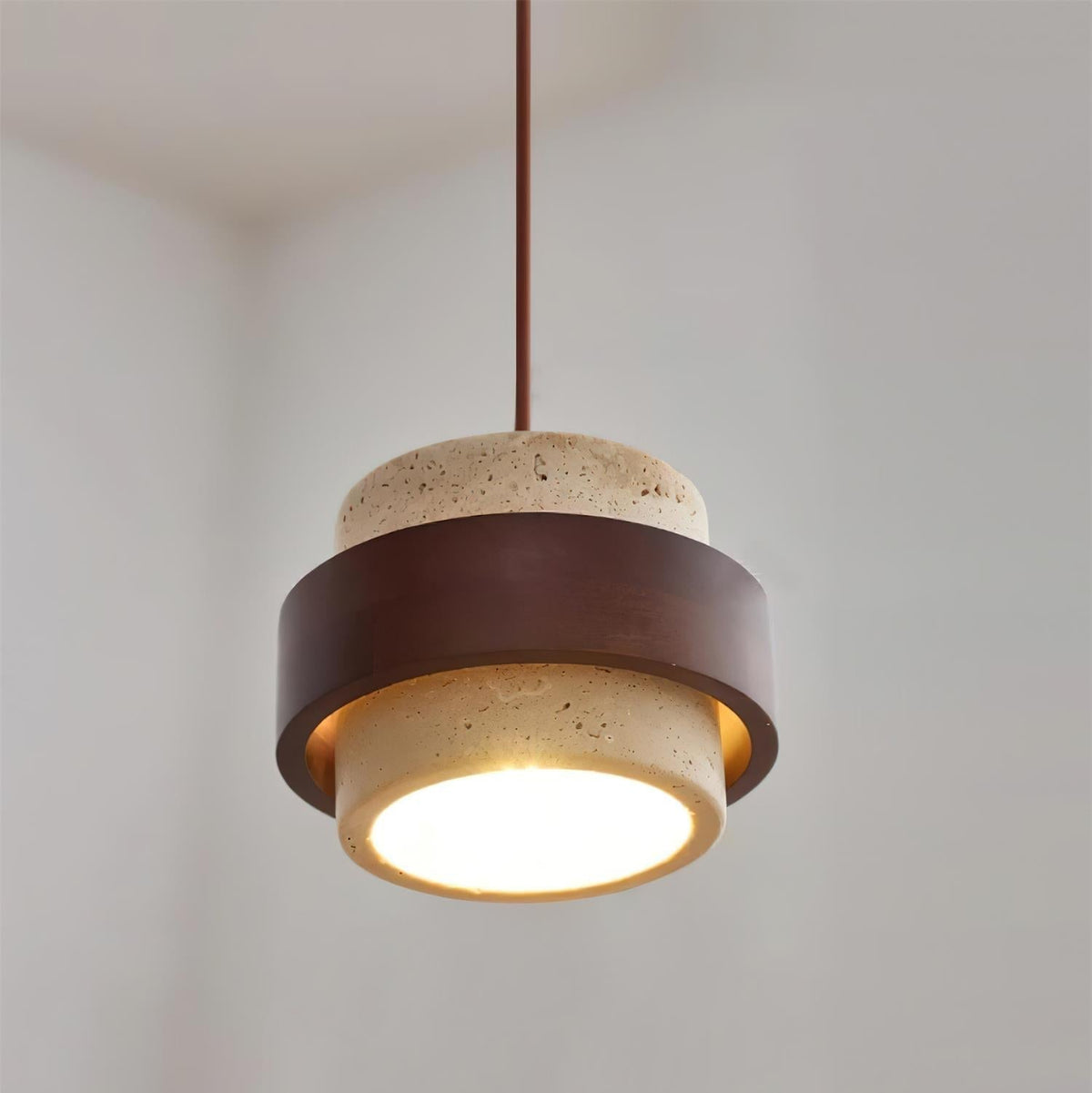 Travertijnsteen Hanglamp Natuurlijk Design Warm Licht Eetkamer Woonkamer Hal Interieur Luxe Verlichting | Sansoti