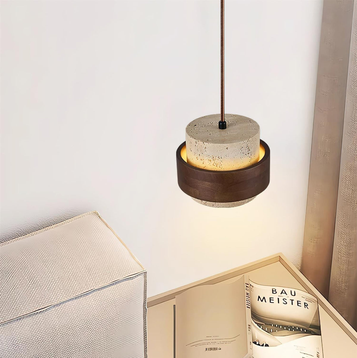 Travertijnsteen Hanglamp Natuurlijk Design Warm Licht Eetkamer Woonkamer Hal Interieur Luxe Verlichting | Sansoti