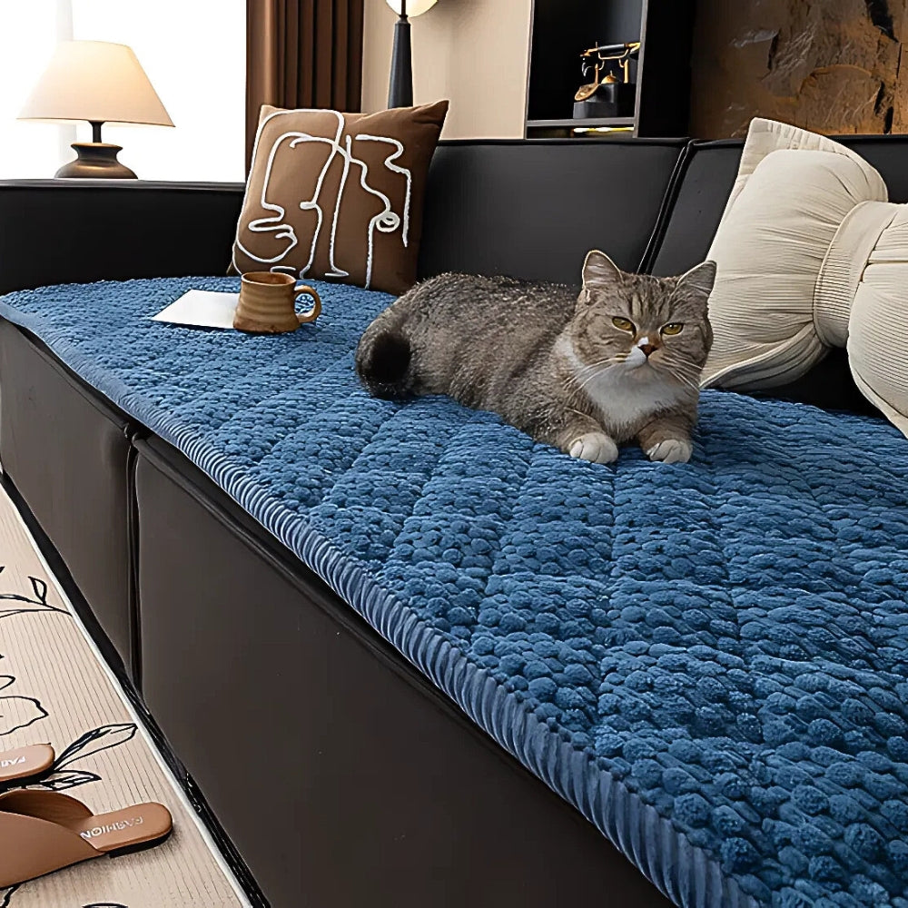 Premium Gewatteerde Bankhoes — Beschermt Tegen Huisdieren, Krabben & Vlekken — Antislip Structuurontwerp — Machinewasbaar — Zachte Pluche Fleece met Geometrisch Patroon — Voor Eenzits, Tweezits, Driezits Loungebank | Sansoti