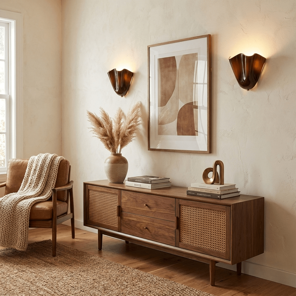 Petalia Wandlamp — Sculptural Petal-Geïnspireerde Glazen Wandverlichting met G9 Fitting en Hardwired Installatie (28 × 25 × 13 cm) | Sansoti