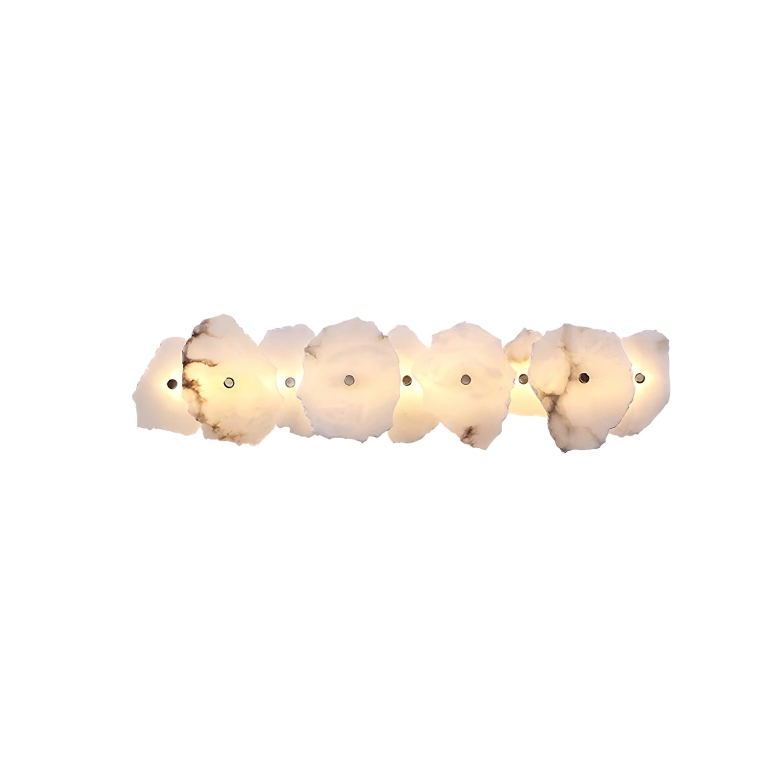Alabasten Wandlamp — Echte Natuursteen met Gouden Armatuur — 1/3/5/7/9 Lichtpunten | Sansoti