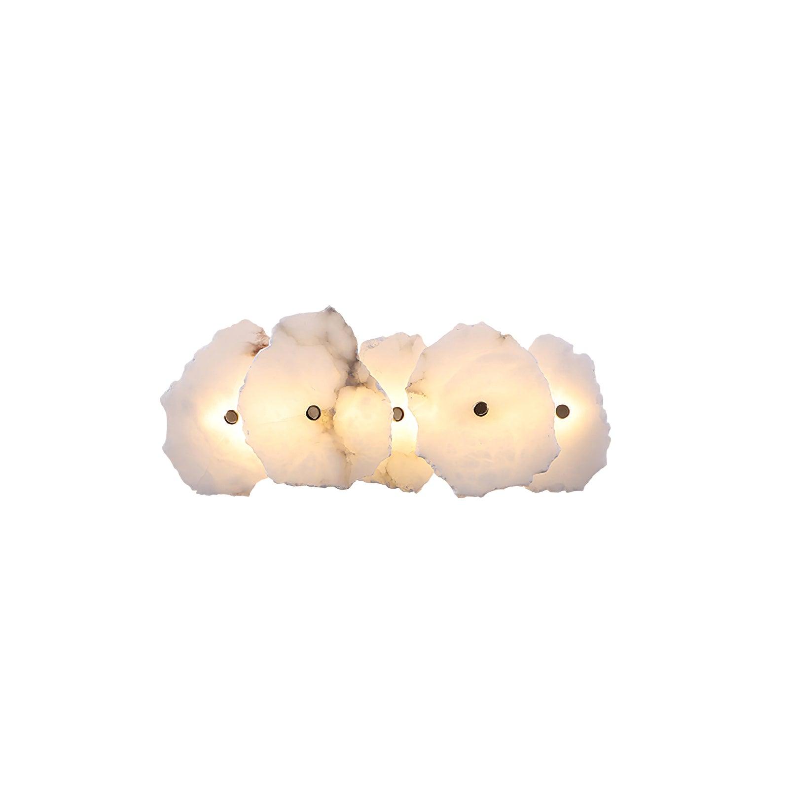 Alabasten Wandlamp — Echte Natuursteen met Gouden Armatuur — 1/3/5/7/9 Lichtpunten | Sansoti