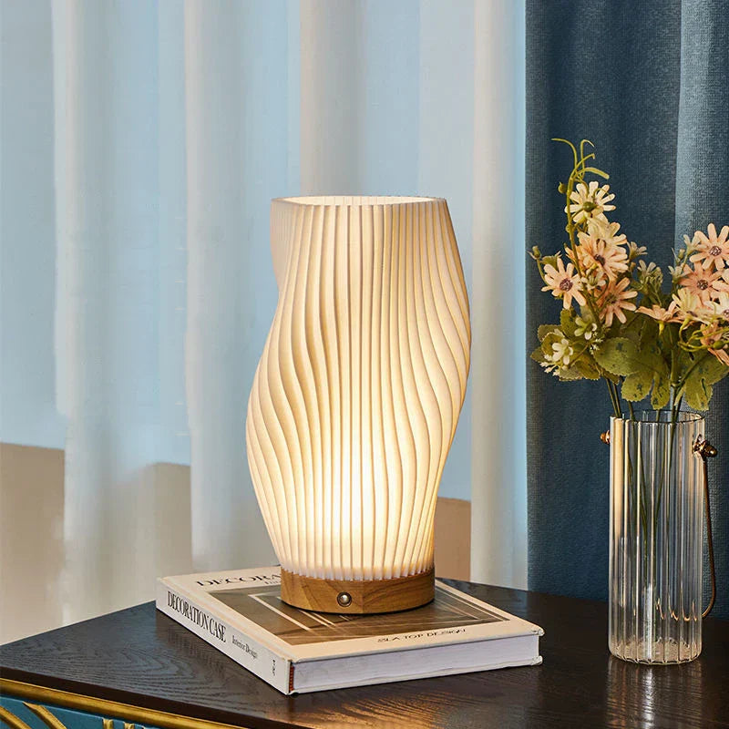Tafellamp Golf Wolk Swirl Glas IJzer Dimbaar E14 LED Medium Groot Woonkamer Slaapkamer | Sansoti