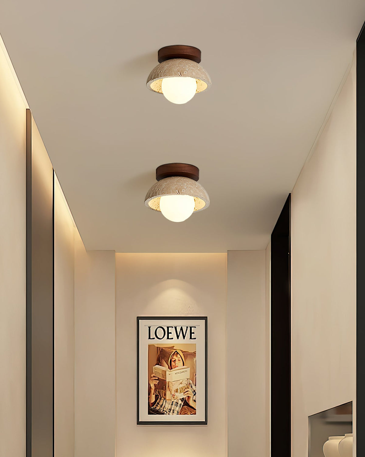 Runde Deckenlampe aus Holz G9-Fassung 15 cm Dimmbar Wand- und Deckenbeleuchtung Badezimmer Flur Schlafzimmer Wohnzimmer | Sansoti
