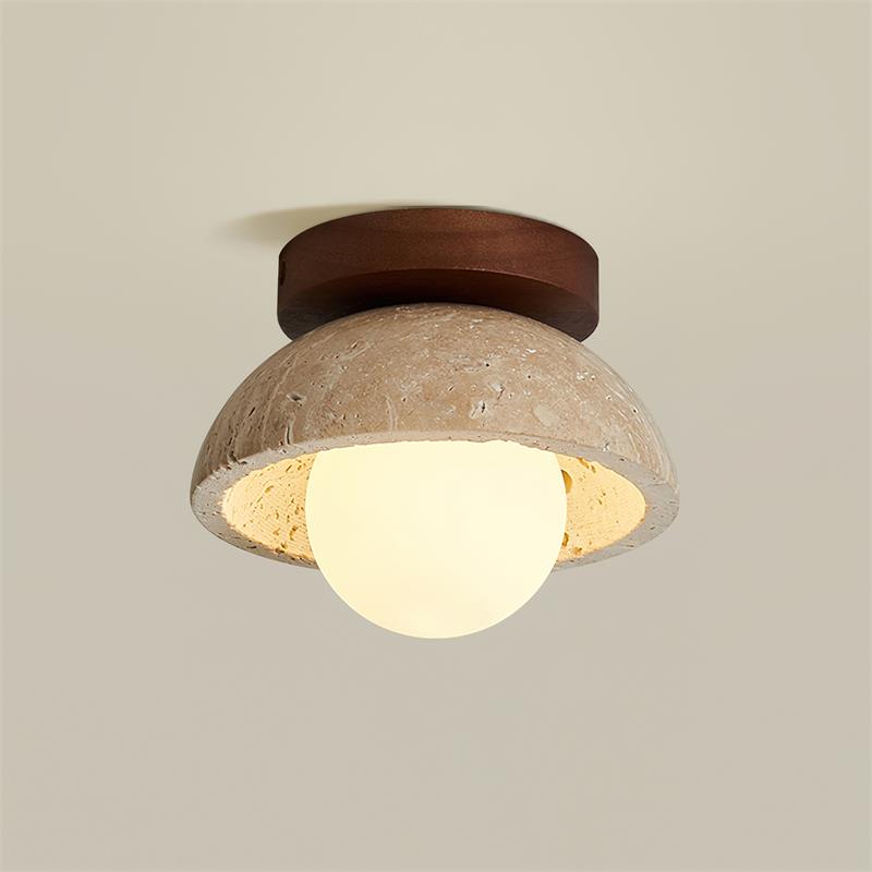 Runde Deckenlampe aus Holz G9-Fassung 15 cm Dimmbar Wand- und Deckenbeleuchtung Badezimmer Flur Schlafzimmer Wohnzimmer | Sansoti