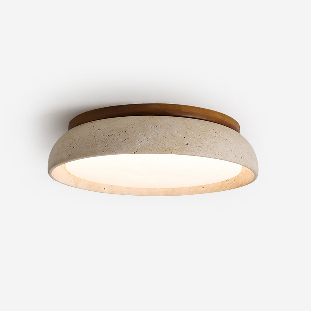 Depiara Deckenleuchte Travertin Holz LED 3000K Beige Deckenbeleuchtung Wohnzimmer Schlafzimmer Flur Badezimmer modern minimalistisch | Restfield