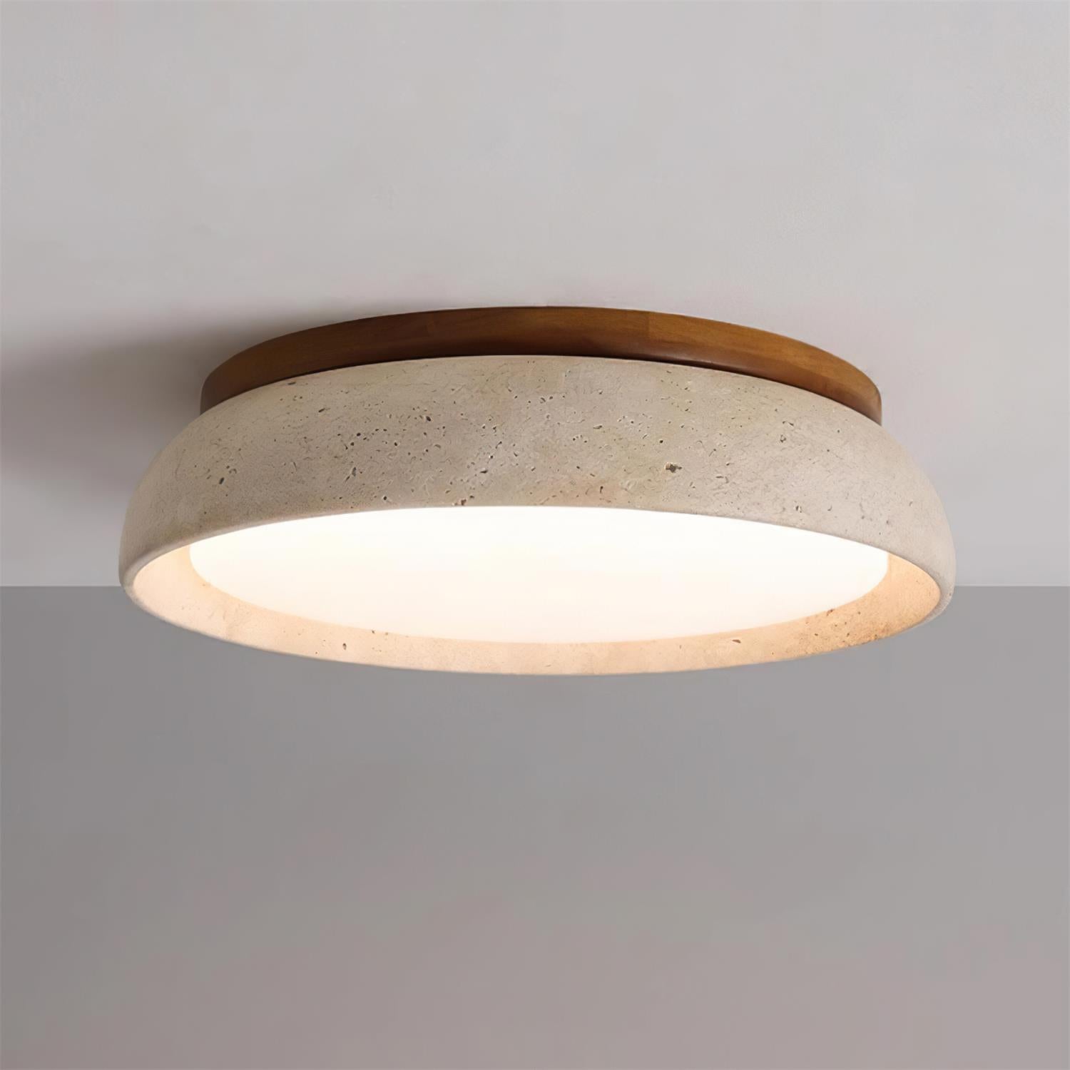 Depiara Deckenleuchte Travertin Holz LED 3000K Beige Deckenbeleuchtung Wohnzimmer Schlafzimmer Flur Badezimmer modern minimalistisch | Restfield