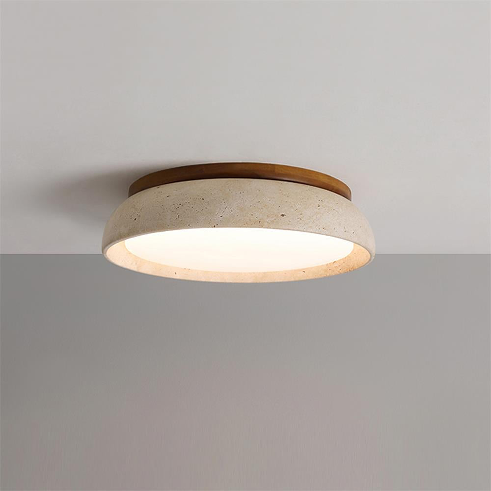 Depiara Deckenleuchte Travertin Holz LED 3000K Beige Deckenbeleuchtung Wohnzimmer Schlafzimmer Flur Badezimmer modern minimalistisch | Restfield
