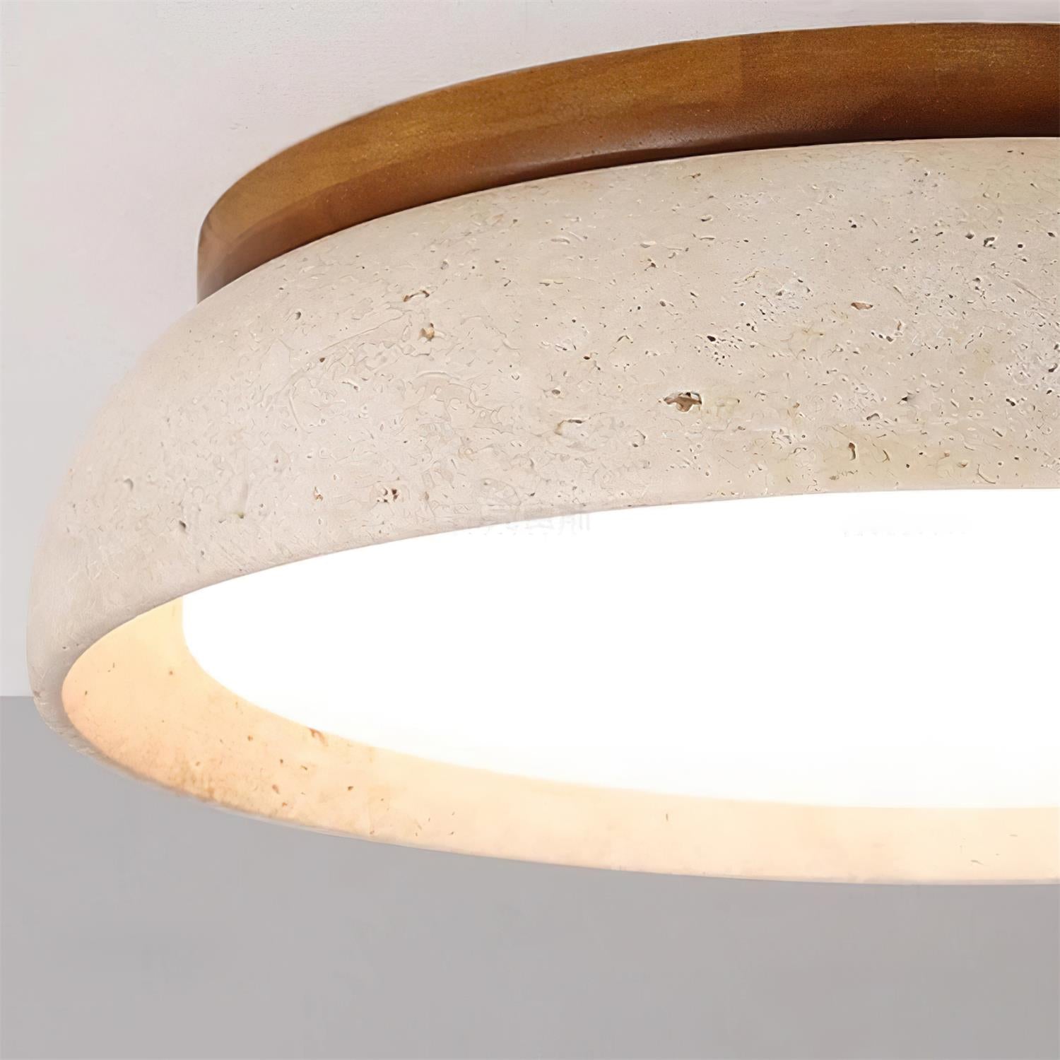 Depiara Deckenleuchte Travertin Holz LED 3000K Beige Deckenbeleuchtung Wohnzimmer Schlafzimmer Flur Badezimmer modern minimalistisch | Restfield