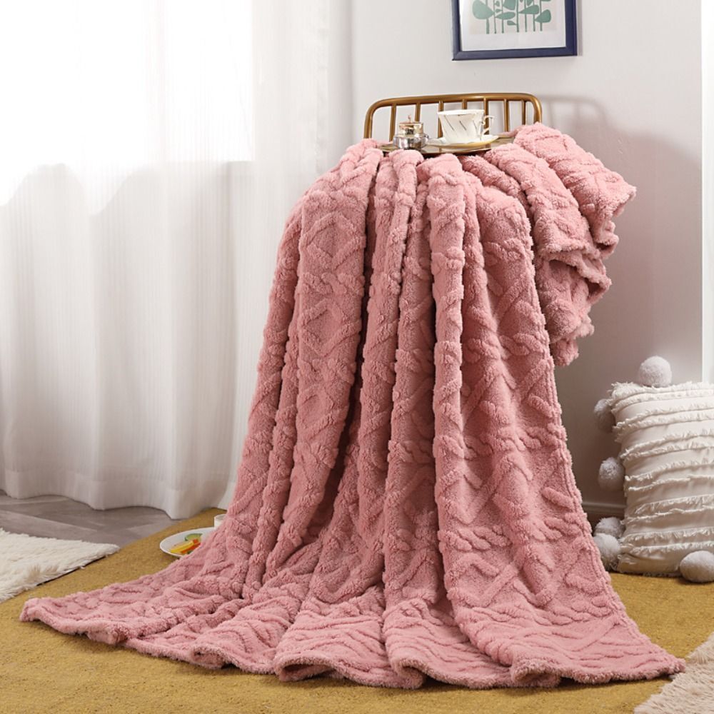Wolkenplaid aus Fleece, 3D-Struktur, gestrickte Vier-Jahreszeiten-Kuscheldecke für Sofa und Bett, Elfenbein, Beige, Braun, Schwarz | Sansoti