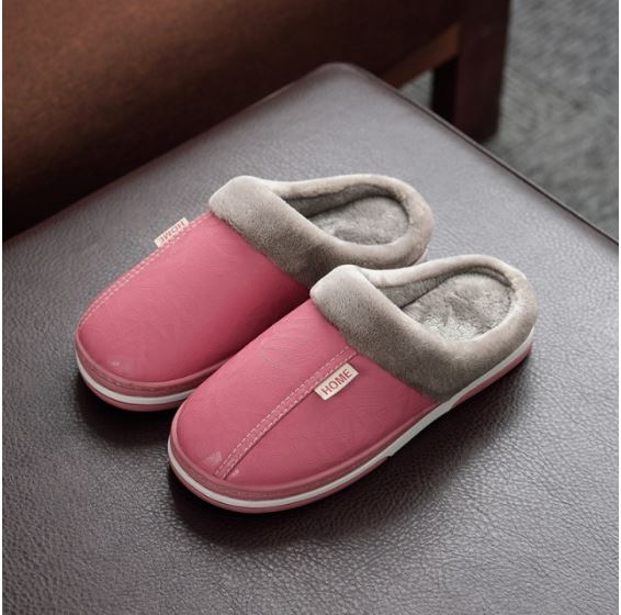 Warme Winterpantoffels Unisex Waterdicht PU Leer Antislip Memory Foam Binnenschoenen Heren Dames Comfort | Sansoti