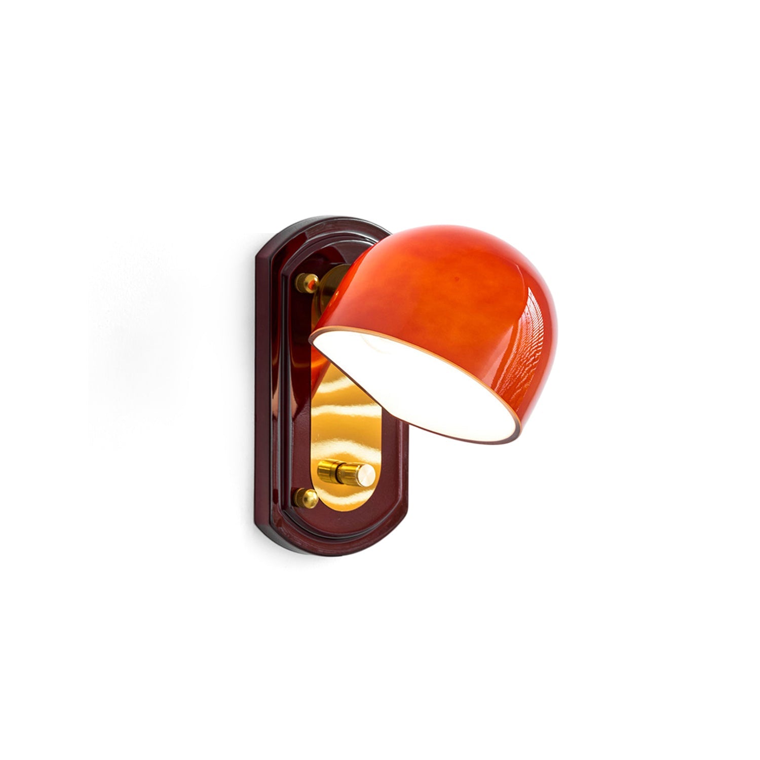 Vintage Wandlamp met Rode Glazen Kap — Sfeervolle Retro Verlichting voor Woonkamer & Eetkamer | Sansoti