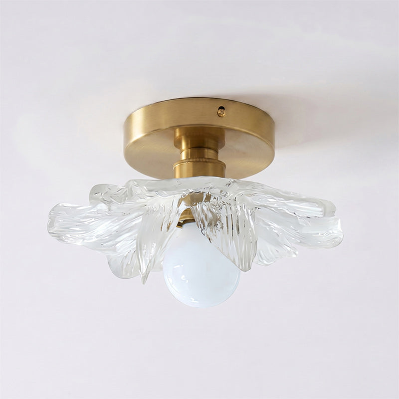 Plafondlamp met Bloesemontwerp in Hars en Messing – Elegante Verlichting voor Slaapkamer en Gang | Sansoti