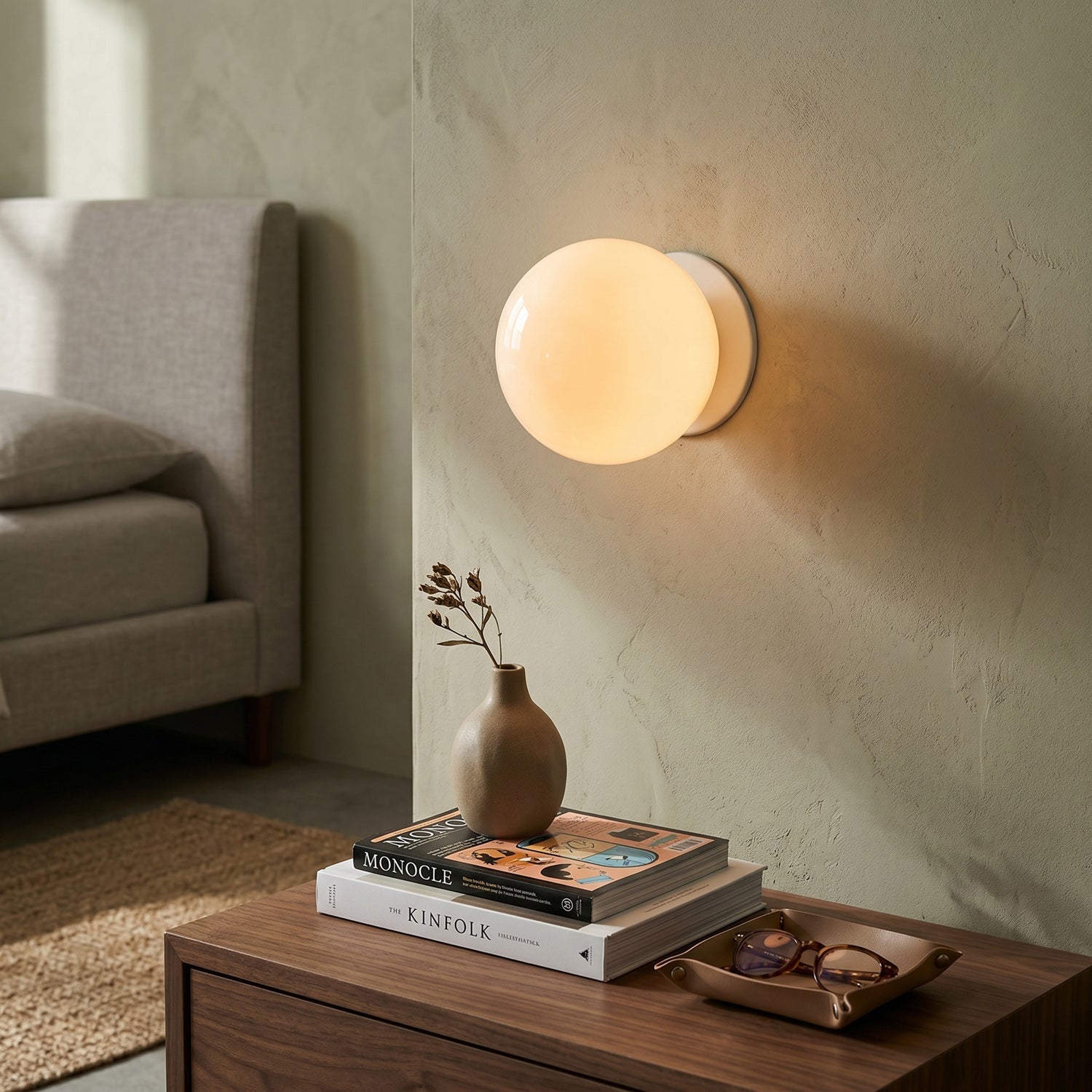 Glazen Wandlamp met Gouden of Zilveren Fitting – Modern Design voor Slaapkamer en Woonkamer | Sansoti