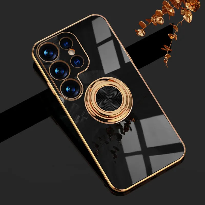 Phone Case with Ring Holder and Magnetic Car Mount Function for Samsung Galaxy Models Protective | Sansoti